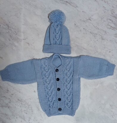 Baby Cardigan and Beanie