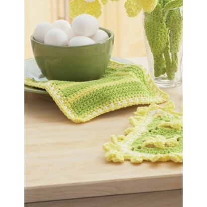 Daffodil Dishcloths in Lily Sugar 'n Cream Solids