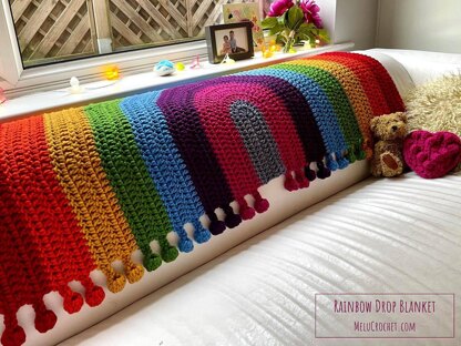 Rainbow Drop Blanket in CHUNKY!