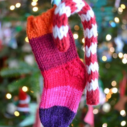 Mini-Stocking & Candy Cane Ornaments