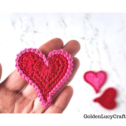 Crochet Pattern Asymmetrical Heart Applique