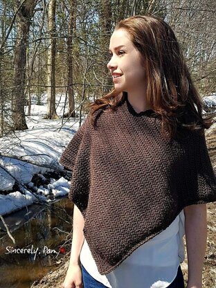 Steff Herringbone Poncho