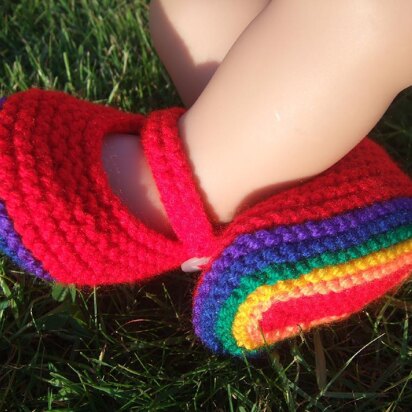 Simpler Rainbow Mary Jane Booties