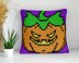 Halloween Cushion Devil Scary Smile Graph Pumpkin Purple Pillow Mini-C2C Pattern