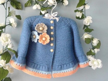 Knitting Crochet PATTERN Baby Jacket Baby Dress 0 - 12 months