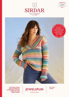 High Tide Sweater In Sirdar Jewelspun With Wool Chunky - 10701P - Downloadable PDF