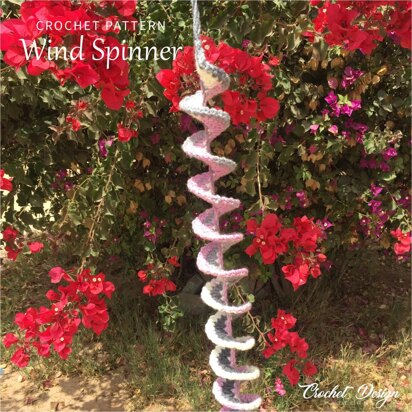 Wind Spinner with Flower Crochet pdf Pattern - Digital download - crochet home decor - garden decoration - Floral Hanging Decoration