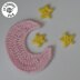 Moon Applique/Embellishment Crochet * sky collection including free base square pattern