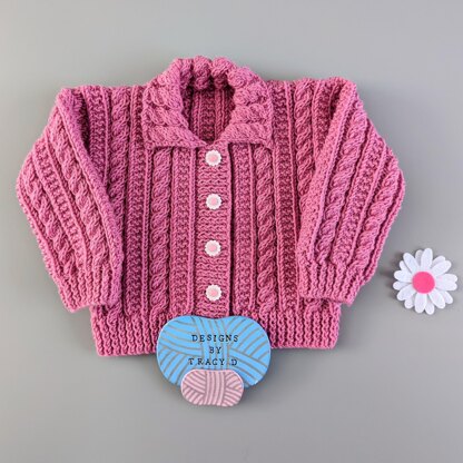 Tianna Baby Cardigan, hat and booties 18" chest size