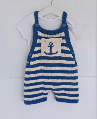 Baby Bib Shorts with anchor motif  0-2 yrs