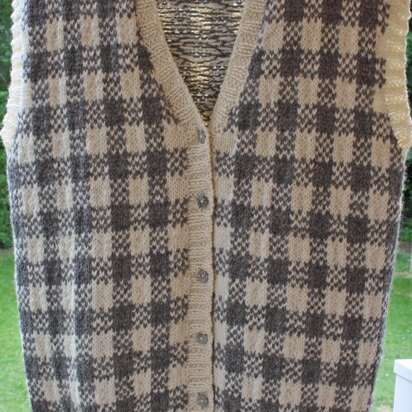 Gingham Checked Vest-201