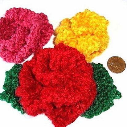 085, KNITTED ROSE APPLIQUE