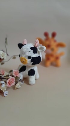 The Baby Cow, crochet animals, PDF pattern, Amigurumi pattern