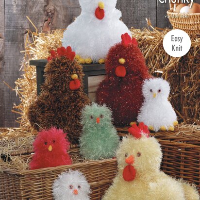 Hens & Chicks in King Cole Tinsel Chunky - 9064 - Downloadable PDF