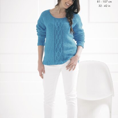 Raglan Sweaters in King Cole Big Value Recycled Cotton Aran - 4143 - Downloadable PDF