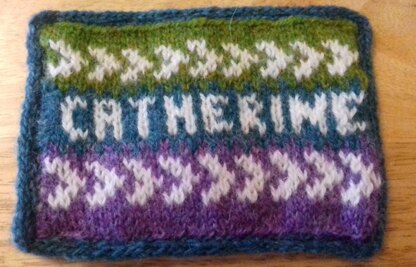 Knitted name badge