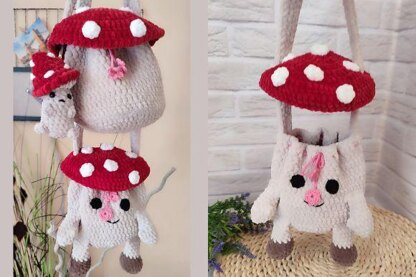 Crochet mushroom bag hot sale