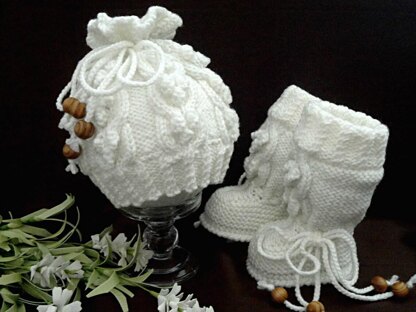 Baby Shoes Baby Hat Knitting Pattern Baby Set Bobbles