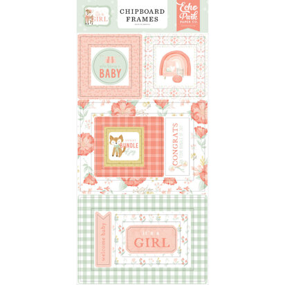Echo Park Paper It's A Girl 6x13 Chipboard Frames
