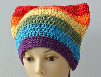 Gay Pride Rainbow Pussy Hat