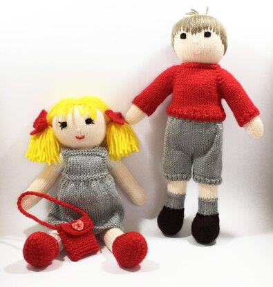 Jenny and Bobby knitted dolls 19049