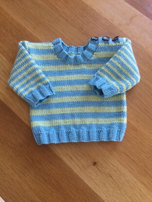 Baby sweater with stripes