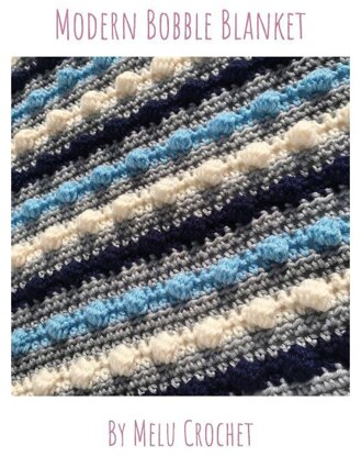 Easy and Quick Modern Bobble Blanket pattern by Melu Crochet