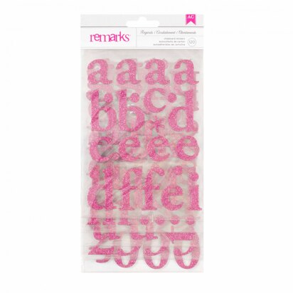 American Crafts Stickers Regards Alphabet Pink Glitter (120 Piece)