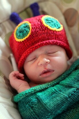 Knitted Hungry Caterpillar Sleep Sack and Hat