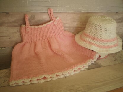 Cotton Sun Dress and Crochet Hat