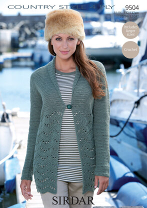 Cardigan With Shawl Collar in Sirdar Country Style 4 Ply - 9504 - Downloadable PDF
