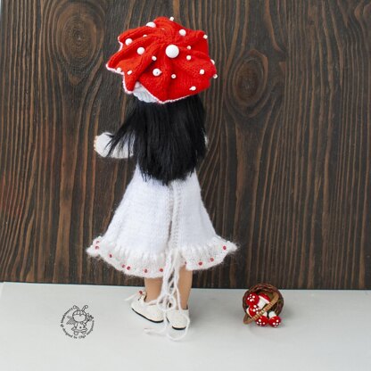 Fly Agarics outfit for 13" dolls