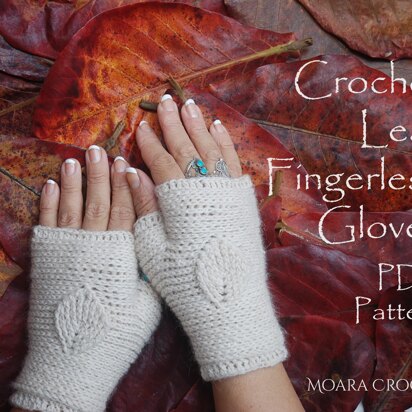 Crochet Leaf Fingerless Gloves