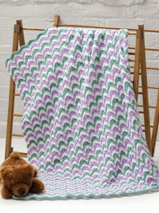 Lace Waves Baby Blanket in Caron Simply Soft - Downloadable PDF