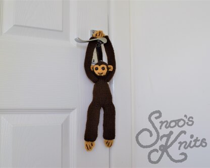 Hanging Monkey Chimpanzee Toy Two Sizes Knitting Pattern Snoo's Knits – Pattern Only