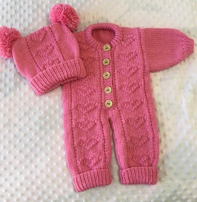 "Annmarie" Aran Knitting Pattern for Onesie