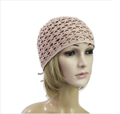 Lacy hat with adjustable strap