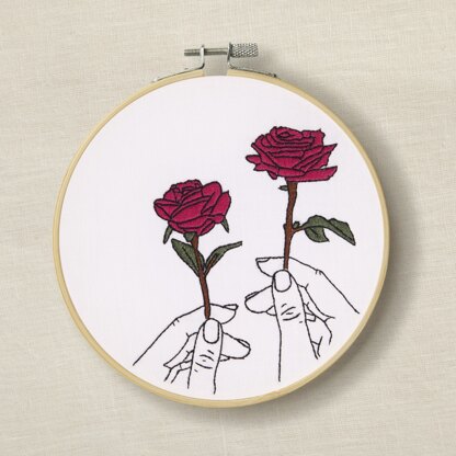 DMC Rose in Hands - Small Embroidery Kit