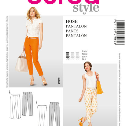 Burda Style Trousers Sewing Pattern B7062 - Paper Pattern, Size 10-22