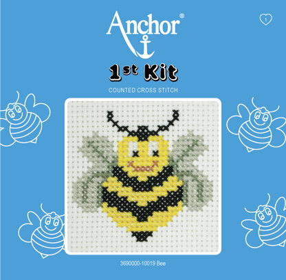Anchor 1st Kit - Bee Cross Stitch Kit - 15cm x 15cm