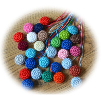 Crochet covered buttons. Round craft buttons. Decorative buttons