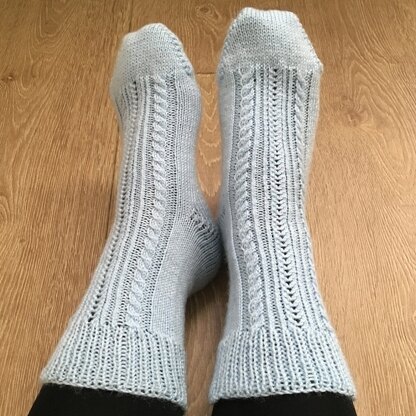 Icy cable knit socks