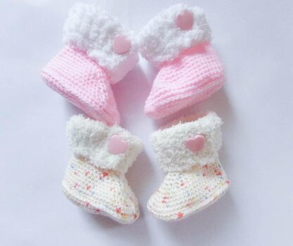 Baby Booties Fur Trimmed Tops