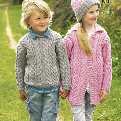 Sweater, Cardigan & Hat in King Cole DK - 4375 - Downloadable PDF