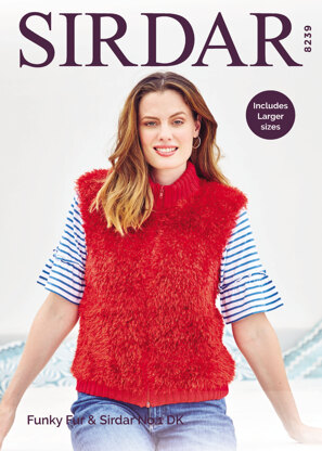 Zipped Gilet in Sirdar Funky Fur - 8239 - Downloadable PDF