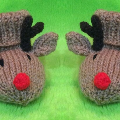 Christmas Reindeer Baby Booties