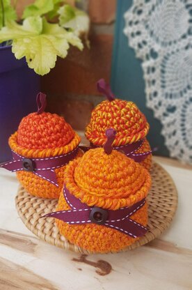Pumpkin Lidded Pots