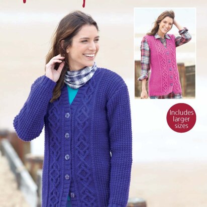 Cardigan and Waistcoat in Hayfield Bonus Aran - 7900 - Downloadable PDF