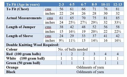 Snowmen Jumper Knitting Pattern (no 117) to fit 2 to 13 year old child