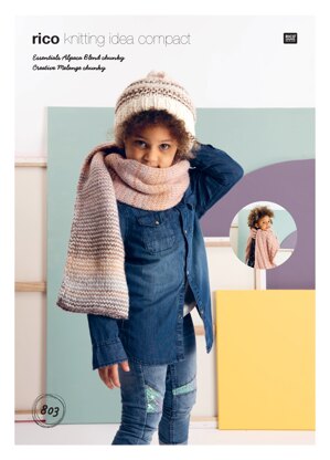 Shawl, Scarf and Hat in Rico Essentials Alpaca Blend Chunky, Creative Melange Chunky & Fashion Daiyamondo - 803 - Downloadable PDF